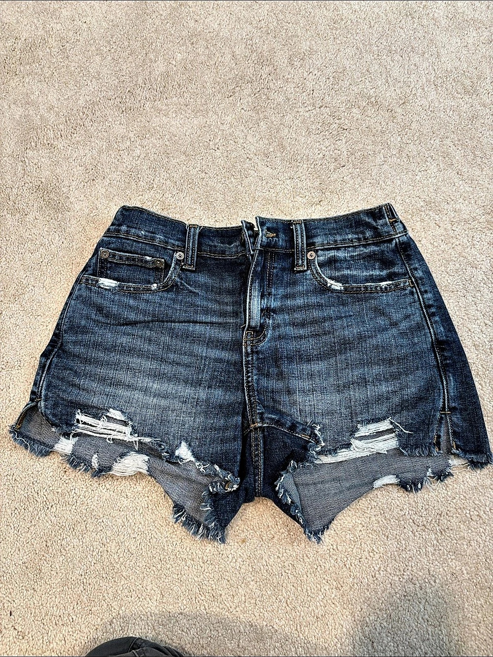 aerie Daydream Denim Short Distressed Denim Jean Shorts in Blue Size XS